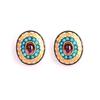 18K Yellow Gold,925 Sterling Silver Silver,Gold Turquoise,Garnet Earrings for women image 1