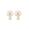 18K Yellow Gold Gold Mother Of Pearl,Pearl Earrings for women image 1