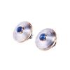 18K Yellow Gold,925 Sterling Silver Silver,Gold Blue Sapphire Earrings for women image 1