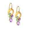 18K Yellow Gold Gold Amethyst,Emerald Earrings for women image 1