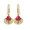 18K Yellow Gold Gold Ruby,Garnet Earrings for women image 1