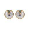 18K Yellow Gold,925 Sterling Silver Silver,Gold Blue Sapphire,Emerald Earrings for women image 1