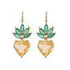 18K Yellow Gold Gold Emerald,Topaz Earrings for women image 1