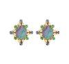 18K Yellow Gold Gold Diamond,Opal,Blue Sapphire,Emerald Earrings for women image 1