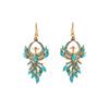 18K Yellow Gold Gold Turquoise,Emerald Earrings for women image 1