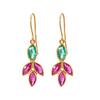 18K Yellow Gold Gold Ruby,Emerald Earrings for women image 1