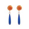 18K Yellow Gold Gold Cultured South Sea Pearl,Lapis Lazuli,Coral Earrings for women image 1