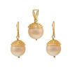 18K Yellow Gold Gold Cultured South Sea Pearl,Pearl Pendant Set for women image 1