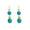 18K Yellow Gold Gold Sapphire,Turquoise Earrings for women image 1