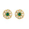 18K Yellow Gold Gold Diamond,Emerald Earrings for women image 1