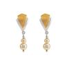 18K Yellow Gold,925 Sterling Silver Silver,Gold Synthetic Pearl Earrings for women image 1