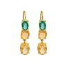 18K Yellow Gold Gold Orange Sapphire,Citrine,Emerald Earrings for women image 1