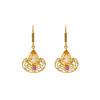18K Yellow Gold Gold Ruby,Citrine Earrings for women image 1