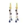 18K Yellow Gold,925 Sterling Silver Silver,Gold Blue Sapphire,Diamond Earrings for women image 1