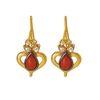 18K Yellow Gold Gold Coral,Diamond Earrings for women image 1