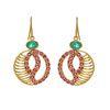 18K Yellow Gold Gold Emerald,Ruby Earrings for women image 1