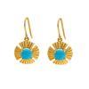 18K Yellow Gold Gold Turquoise Earrings for women image 1