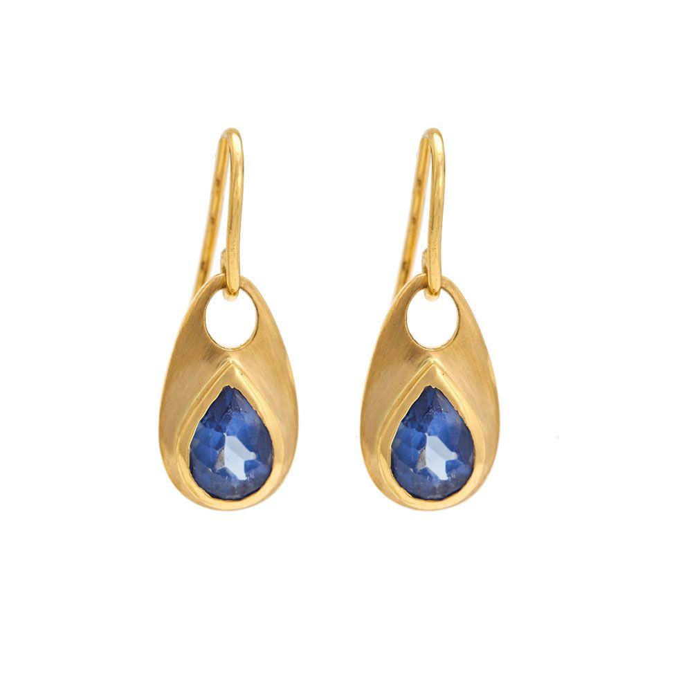 18K Yellow Gold Gold Kyanite Earrings for women