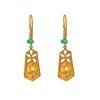 18K Yellow Gold Gold Citrine,Emerald Earrings for women image 1