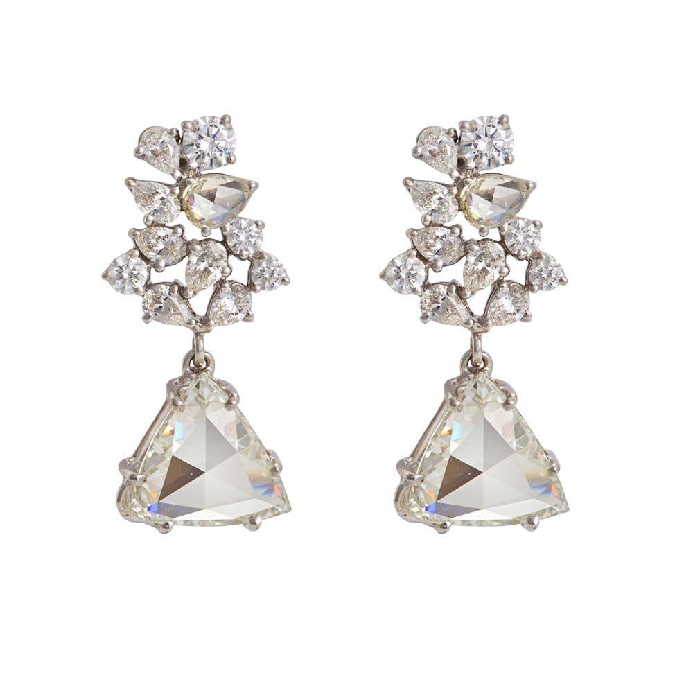 18K White Gold White Gold Diamond Earrings for women