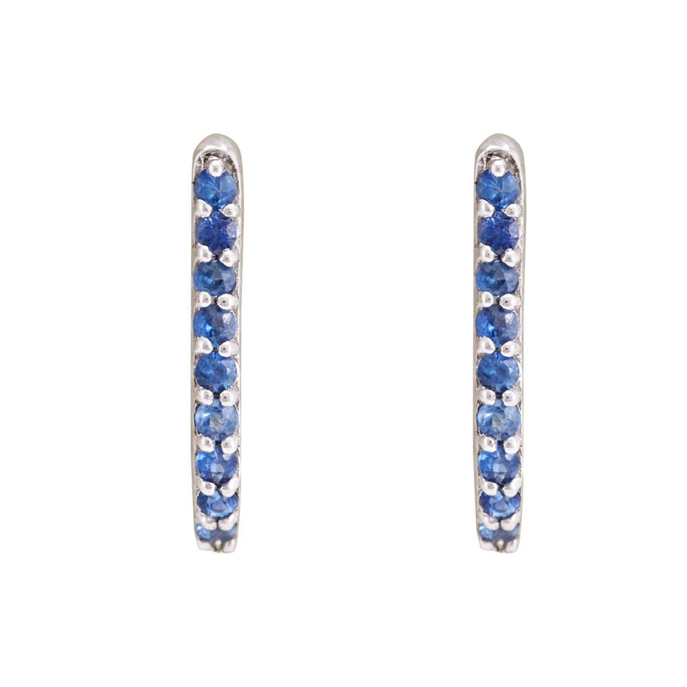 18K White Gold White Gold Blue Sapphire Earrings for women
