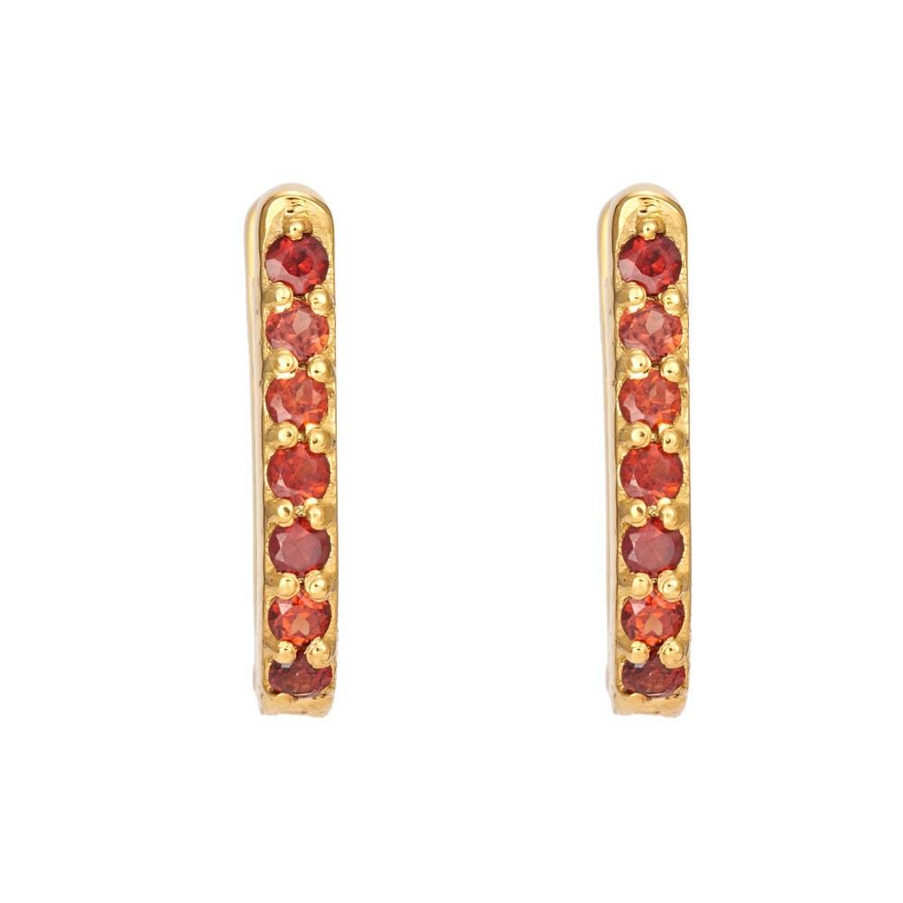 18K Yellow Gold Gold Garnet Earrings for women