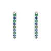 18K White Gold White Gold Blue Sapphire,Emerald Earrings for women image 1
