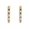 18K Yellow Gold Gold Blue Sapphire,Diamond Earrings for women image 1