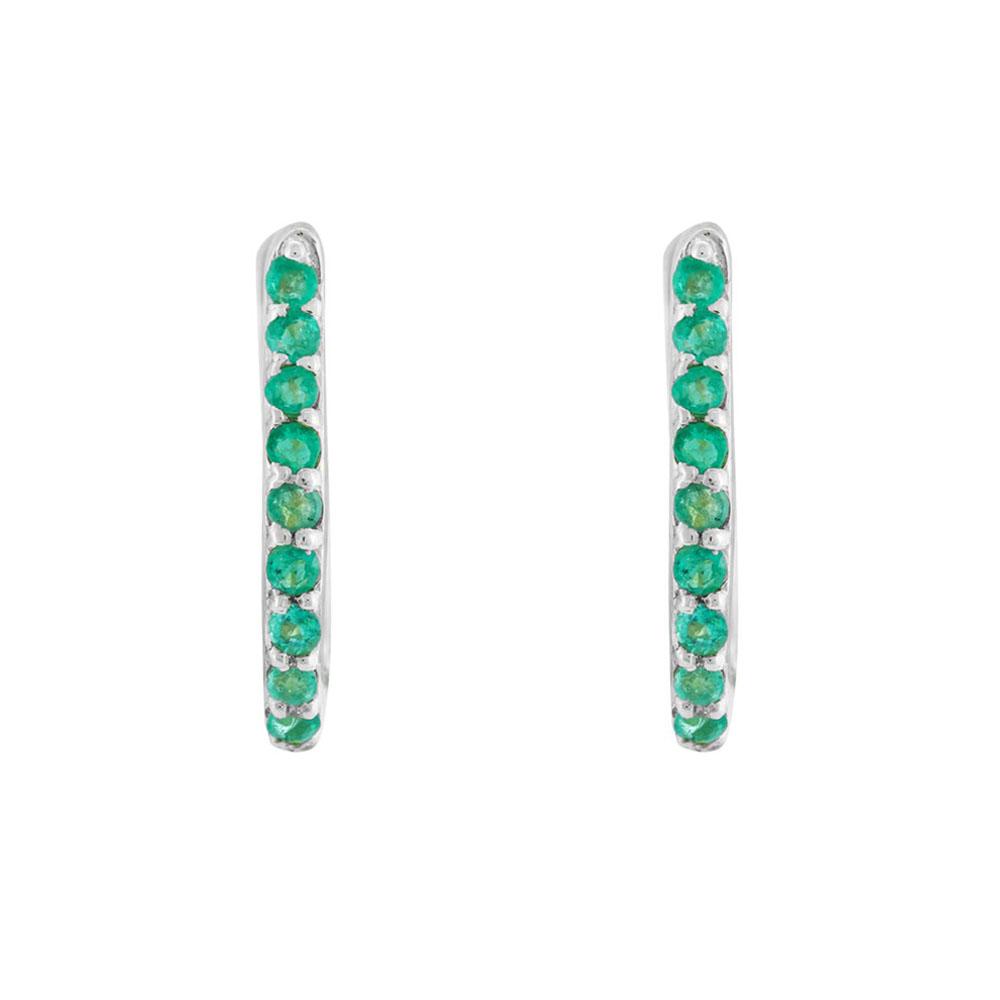18K White Gold White Gold Emerald Earrings for women