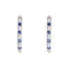 18K White Gold White Gold Blue Sapphire,Diamond Earrings for women image 1