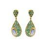 18K Yellow Gold Gold Blue Sapphire,Emerald Earrings for women image 1