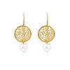 18K Yellow Gold Gold Cultured Akoya Pearl Earrings for women image 1