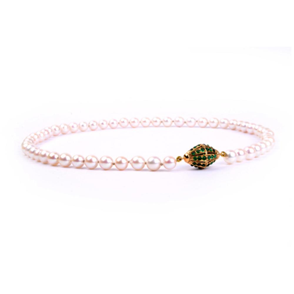 18K Yellow Gold Gold Cultured South Sea Pearl,Emerald Necklaces for women