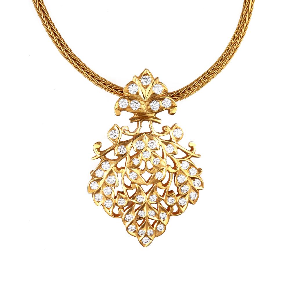 22K Yellow Gold Gold Diamond Pendants for women