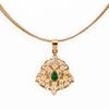 22K Yellow Gold Gold Diamond,Emerald Pendants for women image 1
