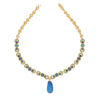 18K Yellow Gold Gold Opal,Blue Sapphire,Diamond,Emerald Necklaces for women image 1