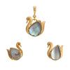 18K Yellow Gold Gold Mother Of Pearl Pendant Set for women image 1