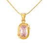 18K Yellow Gold Gold Diamond,Tourmaline Pendants for women image 1