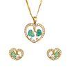 18K Yellow Gold Gold Diamond,Emerald Pendants for women image 1