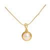 18K Yellow Gold Gold Cultured Button Pearl Pendants for women image 1