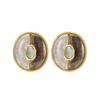 925 Sterling Silver,18K Yellow Gold Gold & Silver Cat's Eye Earrings for women image 1
