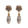 18K Yellow Gold,925 Sterling Silver Silver,Gold Mother Of Pearl Earrings for women image 1