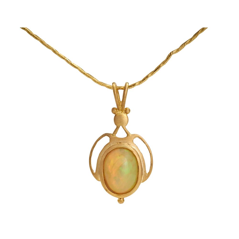 18K Yellow Gold Gold Opal Pendants for women