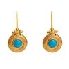 18K Yellow Gold Gold Turquoise Earrings for women image 1