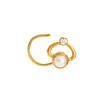 22K Yellow Gold Gold Cultured Freshwater Pearl,Diamond Nosepins for women image 1
