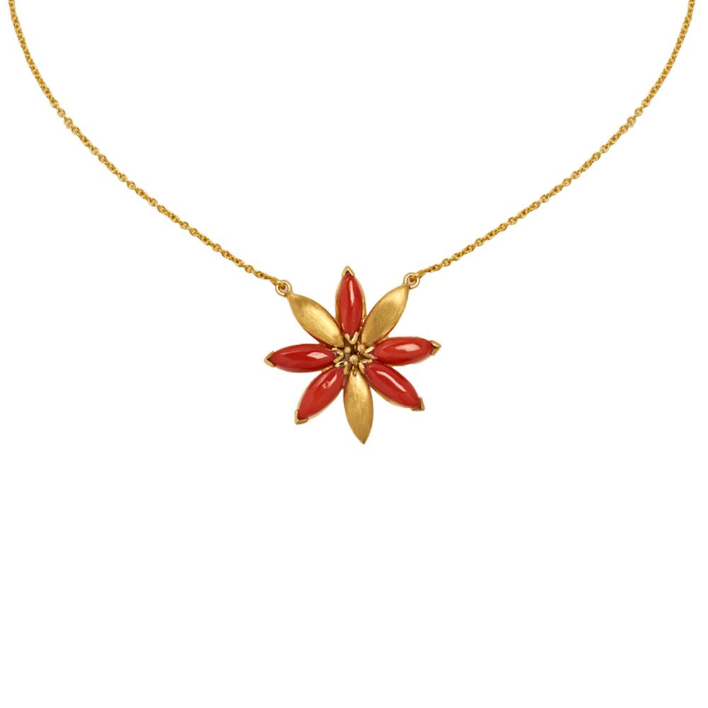 18K Yellow Gold Gold Coral Pendants for women