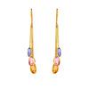 18K Yellow Gold Gold Orange Sapphire,Pink Sapphire,Blue Sapphire Earrings for women image 1