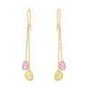 18K Yellow Gold Gold Yellow Sapphire,Pink Sapphire Earrings for women image 1