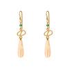 18K Yellow Gold Gold Emerald,Coral Earrings for women image 1