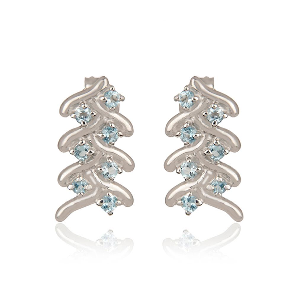 925 Sterling Silver Silver Topaz,Blue Topaz Earrings for women